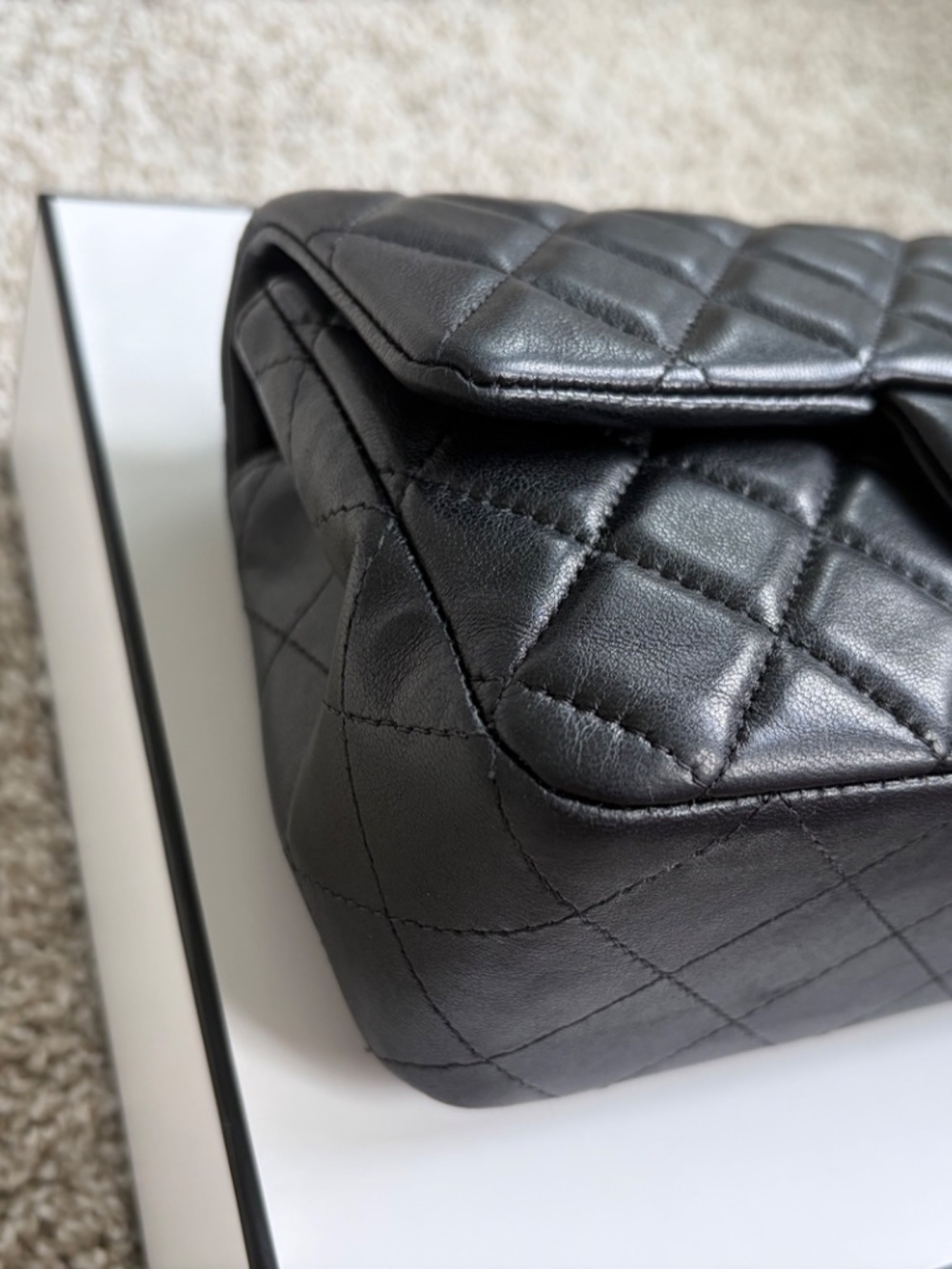 Chanel Classic Black Lambskin Flap Rectangular Mini LGHW 24 series - Picture 13 of 17